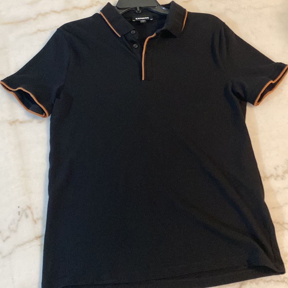 Men’s Express Black Fitted Polo